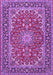 Machine Washable Medallion Purple Traditional Area Rugs, wshtr3529pur