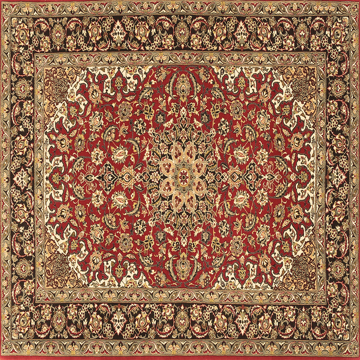 Square Medallion Brown Traditional Rug, tr3529brn
