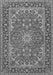 Serging Thickness of Machine Washable Medallion Gray Traditional Rug, wshtr3529gry