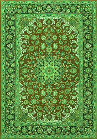 Medallion Green Traditional Rug, tr3529grn