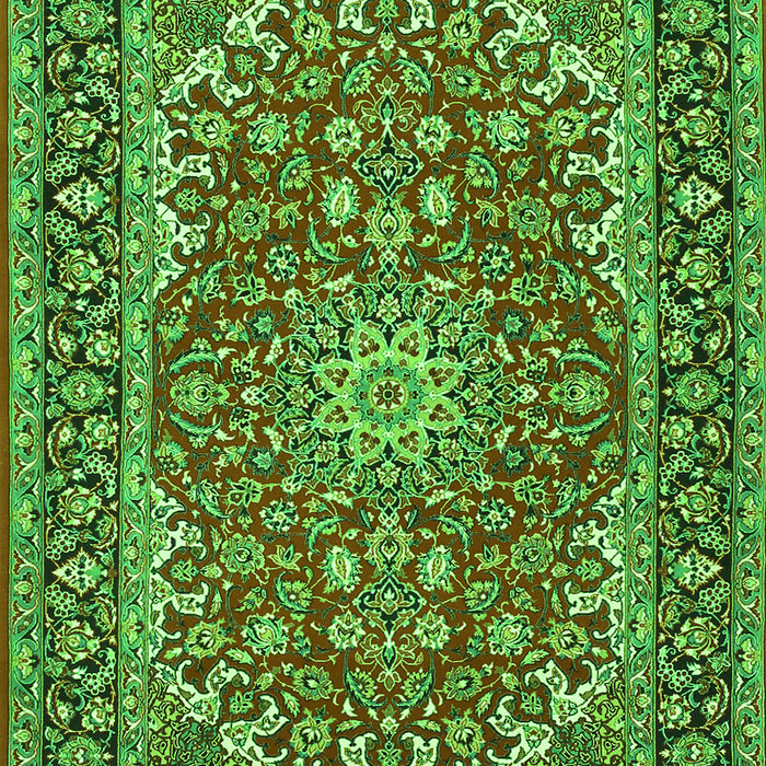 Medallion Green Traditional Rug, tr3529grn