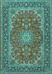 Medallion Turquoise Traditional Rug, tr3529turq