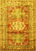 Machine Washable Geometric Yellow Traditional Rug, wshtr352yw