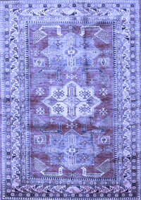 Geometric Blue Traditional Rug, tr352blu