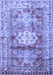 Machine Washable Geometric Blue Traditional Rug, wshtr352blu