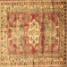 Square Machine Washable Geometric Brown Traditional Rug, wshtr352brn