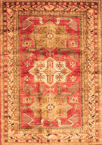 Geometric Orange Traditional Rug, tr352org