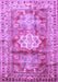 Machine Washable Geometric Purple Traditional Area Rugs, wshtr352pur