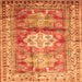 Serging Thickness of Geometric Orange Traditional Rug, tr352org