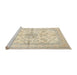 Sideview of Machine Washable Traditional Gold Rug, wshtr353