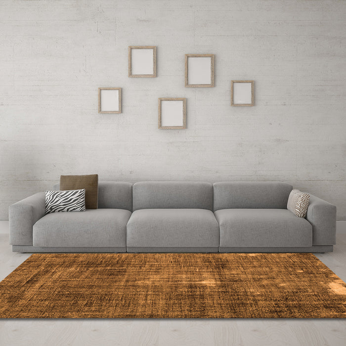 Machine Washable Persian Orange Traditional Area Rugs in a Living Room, wshtr3530org