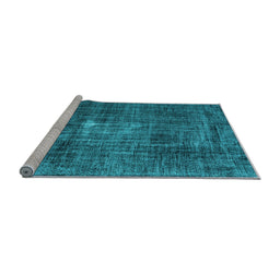 Sideview of Machine Washable Persian Light Blue Traditional Rug, wshtr3530lblu