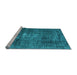 Sideview of Machine Washable Persian Light Blue Traditional Rug, wshtr3530lblu