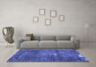 Machine Washable Persian Blue Traditional Rug in a Living Room, wshtr3530blu