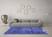 Machine Washable Persian Blue Traditional Rug, wshtr3530blu