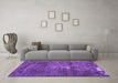 Machine Washable Persian Purple Traditional Area Rugs in a Living Room, wshtr3530pur