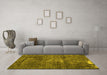 Machine Washable Persian Yellow Traditional Rug in a Living Room, wshtr3530yw