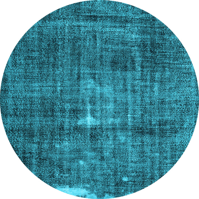 Round Machine Washable Persian Light Blue Traditional Rug, wshtr3530lblu