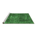 Sideview of Machine Washable Persian Emerald Green Traditional Area Rugs, wshtr3530emgrn