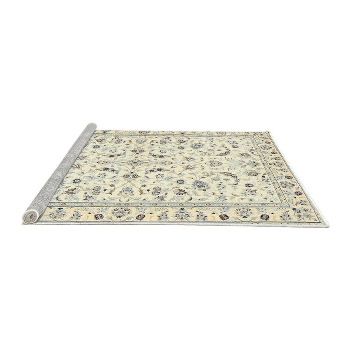 Sideview of Machine Washable Traditional Parchment Beige Rug, wshtr3531