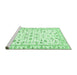 Sideview of Machine Washable Persian Emerald Green Traditional Area Rugs, wshtr3531emgrn