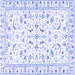 Square Machine Washable Persian Blue Traditional Rug, wshtr3531blu