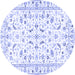 Round Persian Blue Traditional Rug, tr3531blu