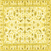 Square Machine Washable Persian Yellow Traditional Rug, wshtr3531yw