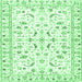 Square Persian Emerald Green Traditional Rug, tr3531emgrn