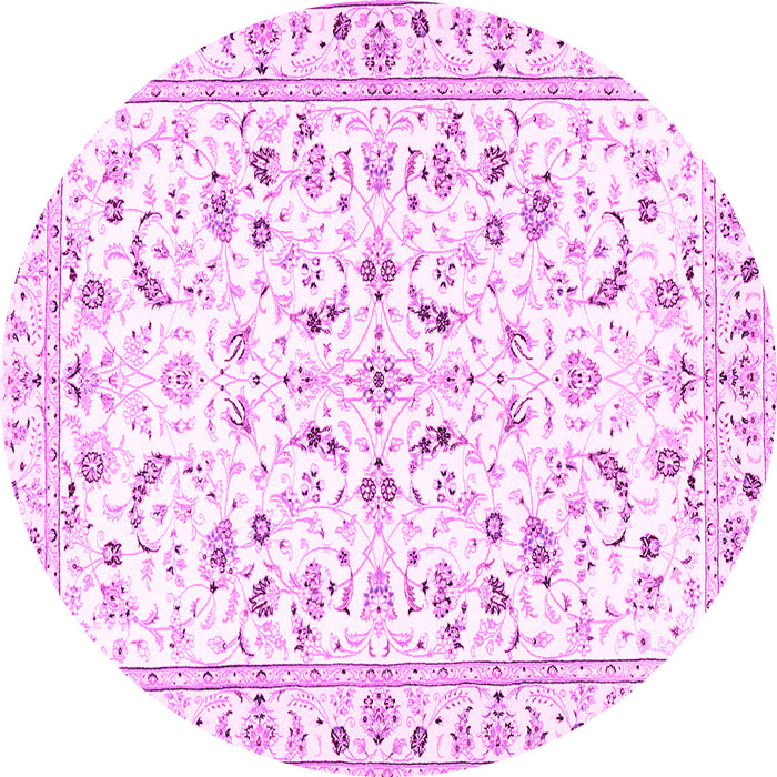 Round Persian Pink Traditional Rug, tr3531pnk