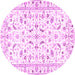 Round Persian Pink Traditional Rug, tr3531pnk