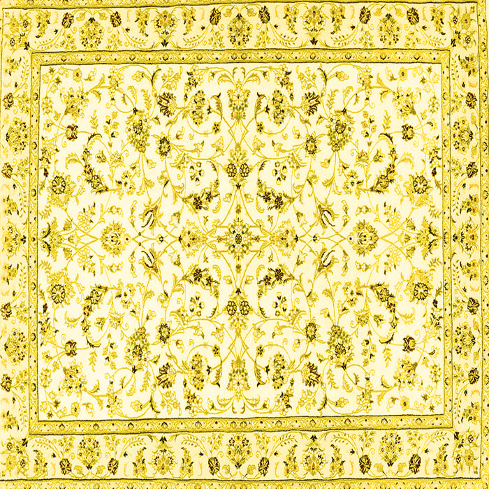 Square Persian Yellow Traditional Rug, tr3531yw