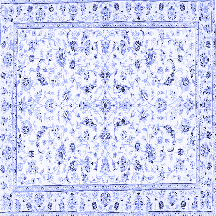 Square Persian Blue Traditional Rug, tr3531blu