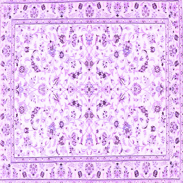 Square Machine Washable Persian Purple Traditional Area Rugs, wshtr3531pur