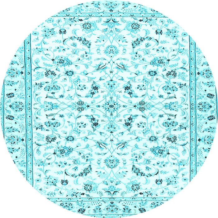 Round Persian Light Blue Traditional Rug, tr3531lblu