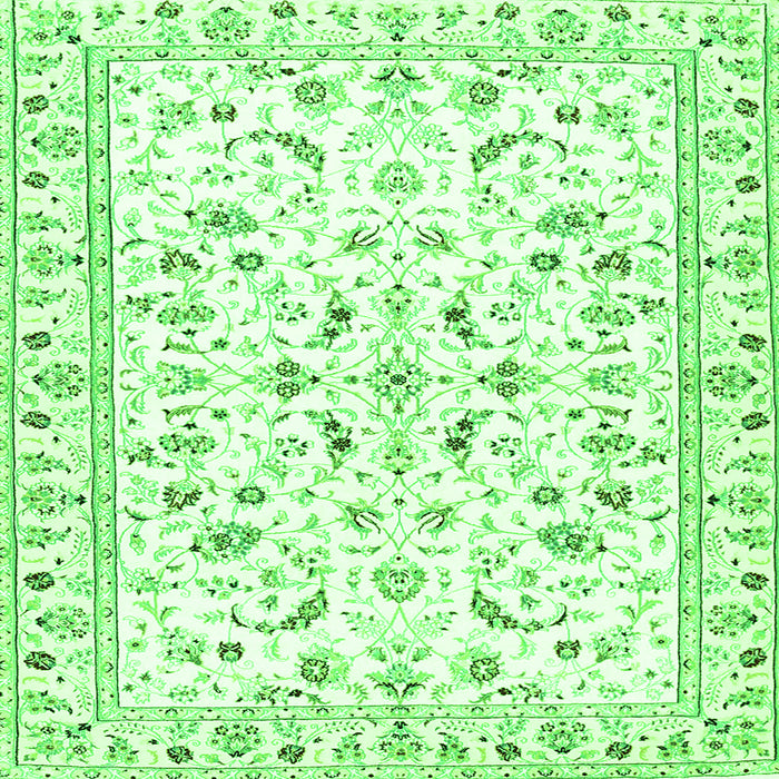 Serging Thickness of Persian Green Traditional Rug, tr3531grn