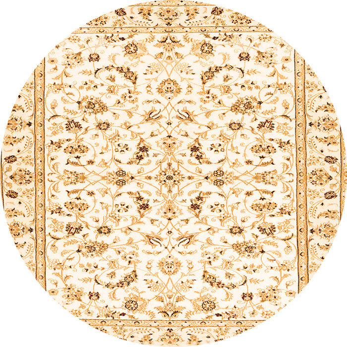 Machine Washable Persian Orange Traditional Area Rugs, wshtr3531org