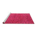 Sideview of Machine Washable Traditional Deep Pink Rug, wshtr3532