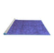 Sideview of Machine Washable Persian Blue Traditional Rug, wshtr3532blu