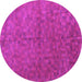 Round Persian Purple Traditional Rug, tr3532pur