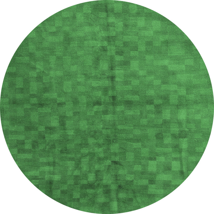 Round Persian Emerald Green Traditional Rug, tr3532emgrn