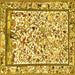 Square Persian Yellow Traditional Rug, tr3533yw