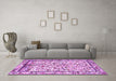 Machine Washable Persian Purple Traditional Area Rugs in a Living Room, wshtr3533pur