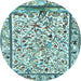 Round Persian Light Blue Traditional Rug, tr3533lblu