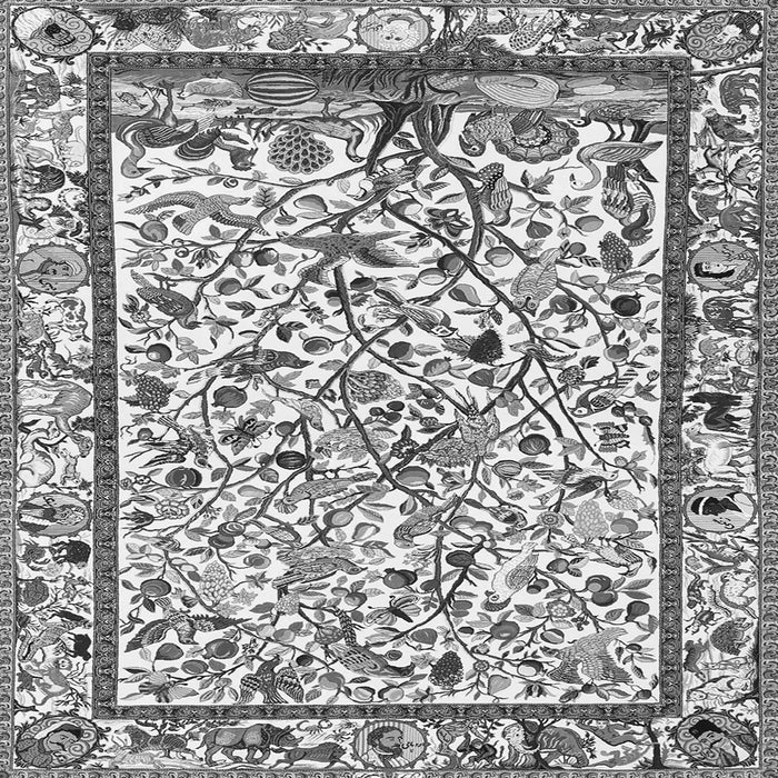Round Machine Washable Persian Gray Traditional Rug, wshtr3533gry