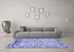 Machine Washable Persian Blue Traditional Rug in a Living Room, wshtr3533blu