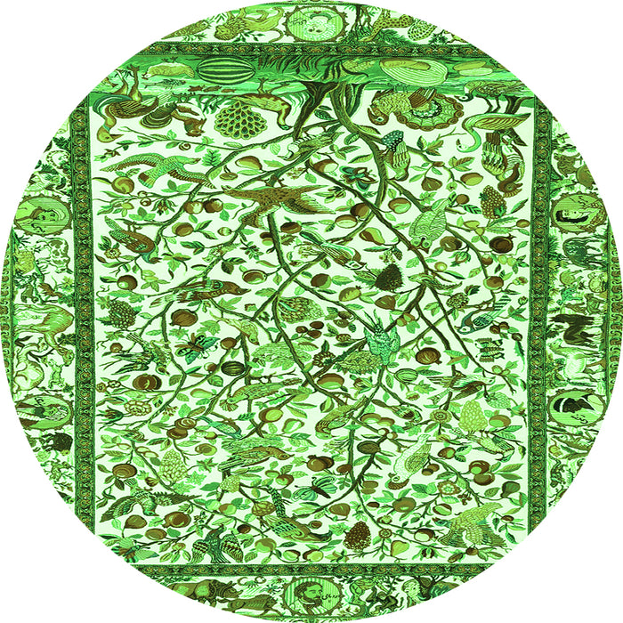 Machine Washable Persian Green Traditional Area Rugs, wshtr3533grn