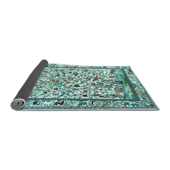 Sideview of Persian Light Blue Traditional Rug, tr3533lblu