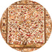 Square Persian Orange Traditional Rug, tr3533org