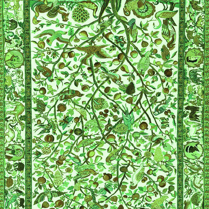 Serging Thickness of Machine Washable Persian Green Traditional Area Rugs, wshtr3533grn